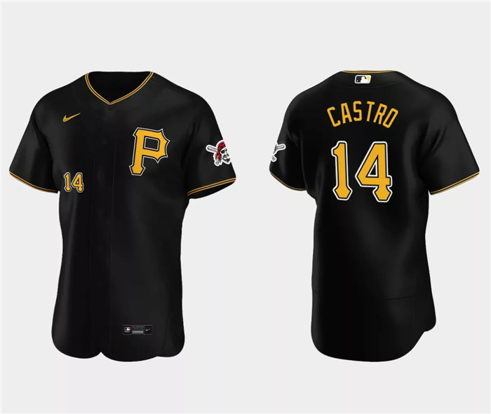 Personalized Men’s Pittsburgh Pirates #14 Rodolfo Castro Black Flex Base Stitched Baseball Jersey