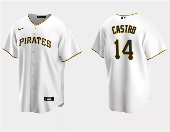Personalized Men’s Pittsburgh Pirates #14 Rodolfo Castro White Cool Base Stitched Baseball Jersey