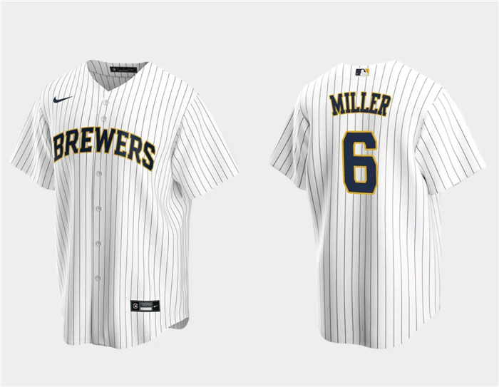 Personalized Men’s Milwaukee Brewers #6 Owen Miller White Cool Base Stitched Jersey