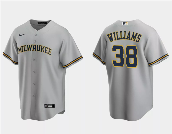 Personalized Men’s Milwaukee Brewers #38 Devin Williams Grey Cool Base Stitched Jersey