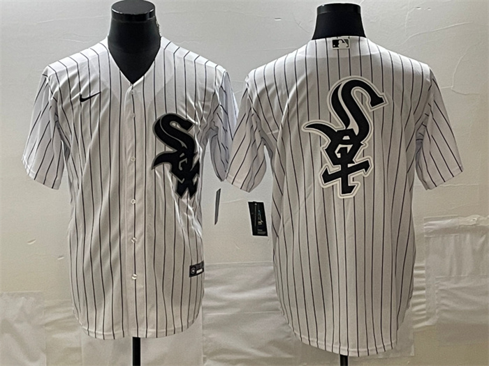 Personalized Men’s Chicago White Sox White Team Big Logo Cool Base Stitched JerseyS