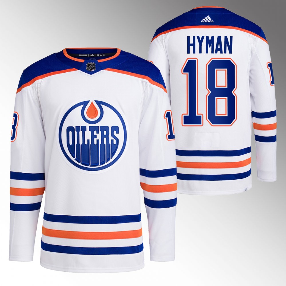 Personalized Men’s Edmonton Oilers #18 Zach Hyman White Stitched Jersey