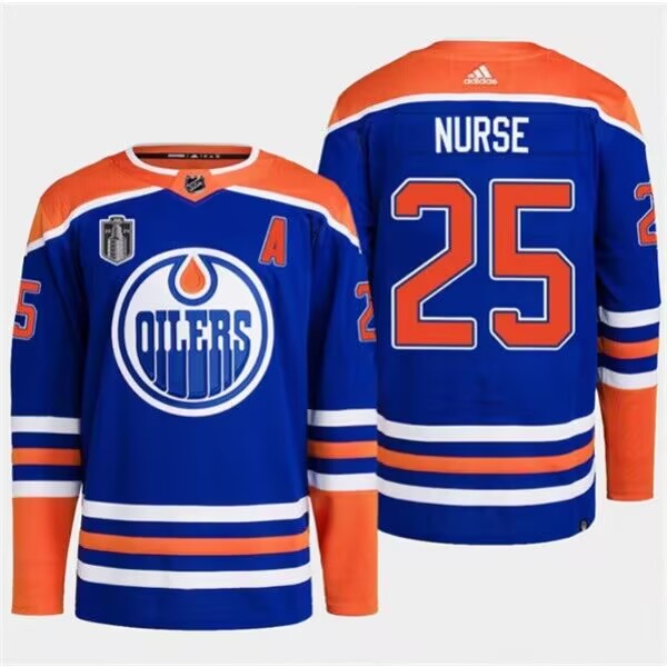 Personalized Men’s Edmonton Oilers #25 Darnell Nurse Royal 2024 Stanley Cup Final Jersey