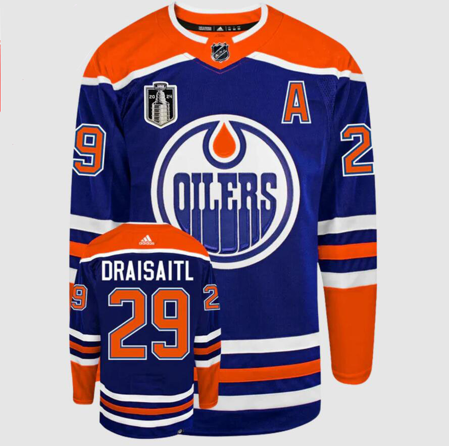 Personalized Men’s Edmonton Oilers #29 Leon Draisaitl Royal Stanley Cup Final Jersey