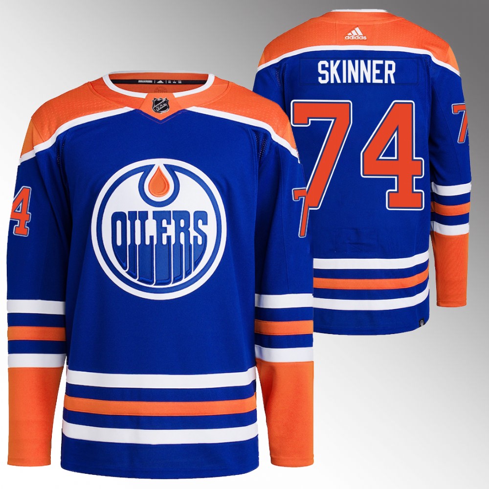 Personalized Men’s Edmonton Oilers #74 Stuart Skinner Royal Stitched Jersey