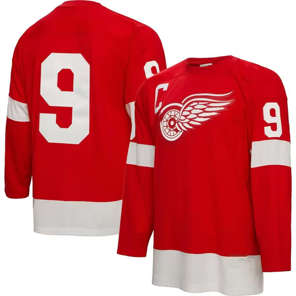 Personalized Men’s Detroit Red Wings #9 Gordie Howe Red 1960 Mitchell & Ness Stitched Jersey