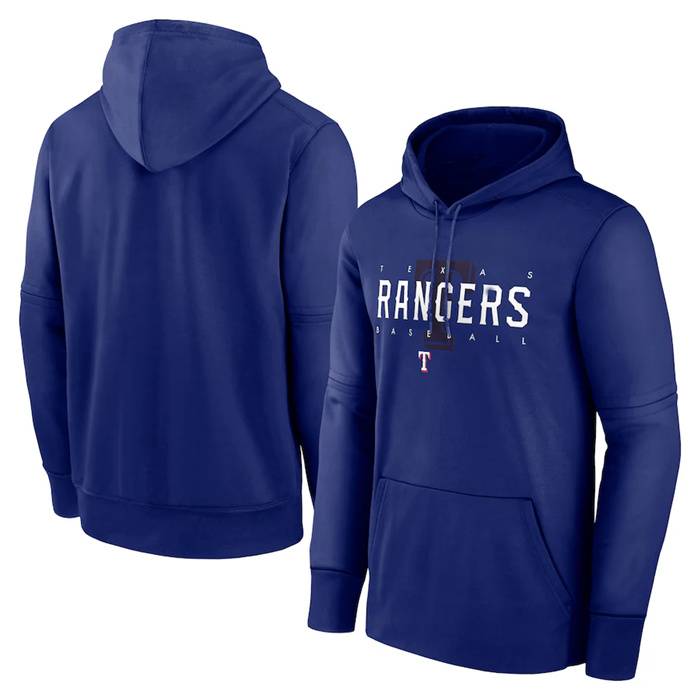 Personalized Men’s Texas Rangers Royal Pregame Performance Pullover Hoodie