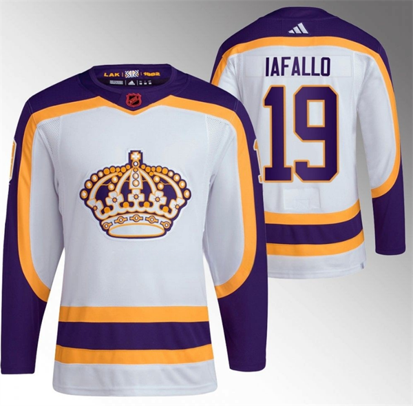Personalized Men’s Los Angeles Kings #19 Alex Iafallo White 2022 Reverse Retro Stitched Jersey