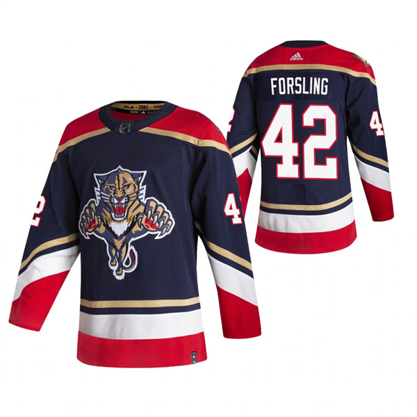 Personalized Men’s Florida Panthers #42 Gustav Forsling Navy Stitched Jersey