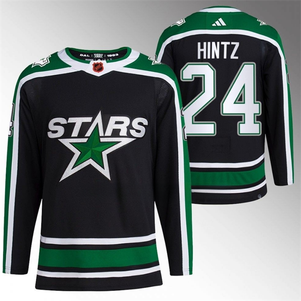 Personalized Men’s Dallas Stars #24 Roope Hintz Black 2022-23 Reverse Retro Stitched Jersey