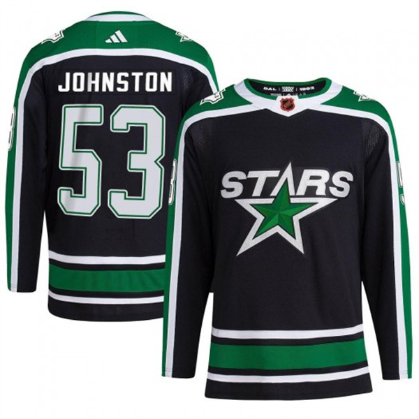 Personalized Men’s Dallas Stars #53 Wyatt Johnston Black 2022-23 Reverse Retro Stitched Jersey
