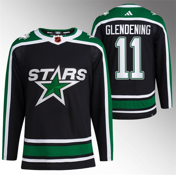 Personalized Men’s Dallas Stars #11 Luke Glendening Black 2022-23 Reverse Retro Stitched Jersey