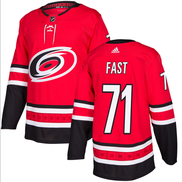 Personalized Men’s Carolina Hurricanes #71 Jesper Fast Red Stitched Jersey