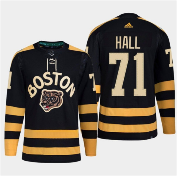 Personalized Men’s Boston Bruins #71 Taylor Hall Black Classic Primegreen Stitched Jersey