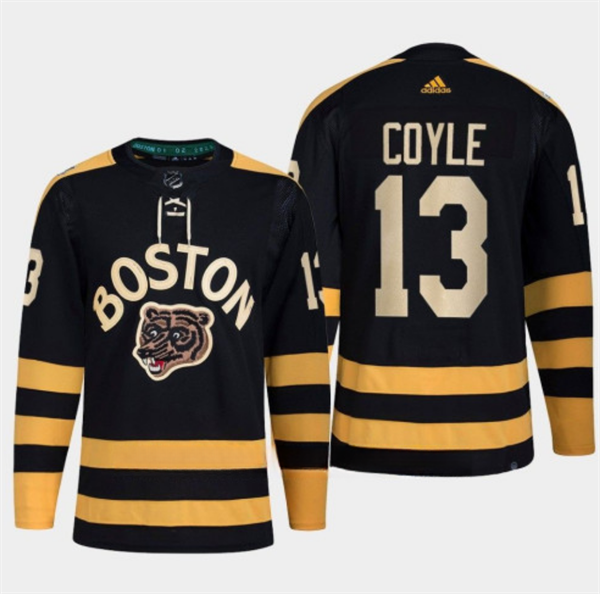Personalized Men’s Boston Bruins #13 Charlie Coyle Black Classic Primegreen Stitched Jersey