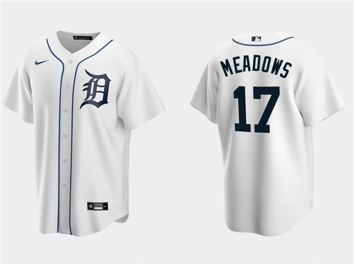 Personalized Men’s Detroit Tigers #17 Austin Meadows White Cool Base Stitched Jersey