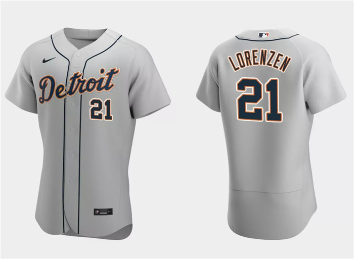 Personalized Men’s Detroit Tigers #21 Michael Lorenzen Grey Flex Base Stitched Jersey