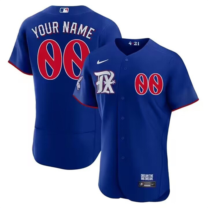 Personalized Men’s Texas Rangers ACTIVE PLAYER 2023 Royal City Connect Flex Base Stitched Baseball Jersey