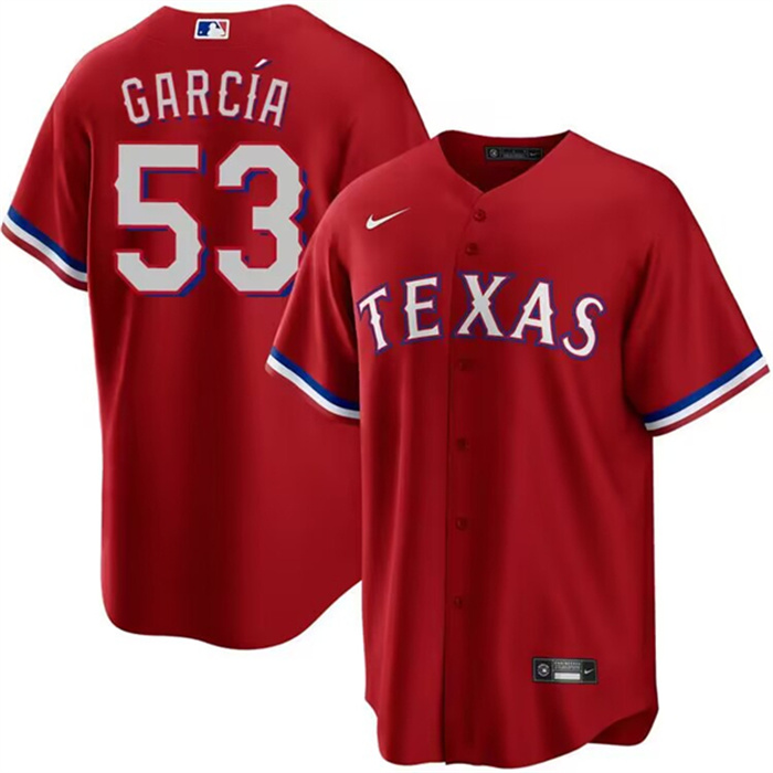 Personalized Men’s Texas Rangers #53 Adolis Garcia Red Cool Base Stitched Baseball Jersey
