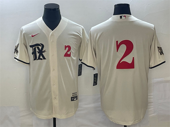 Personalized Men’s Texas Rangers #2 Marcus Semien Cream 2023 City Connect With Patch Stitched Baseball Jersey