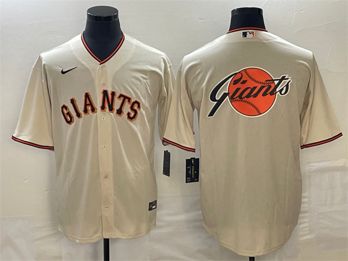 Personalized Men’s San Francisco Giants Cream Team Big Logo Cool Base Stitched Baseball Jersey