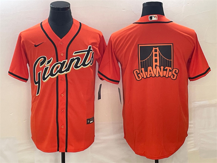 Personalized Men’s San Francisco Giants Orange Team Big Logo Cool Base Stitched Baseball JerseyS