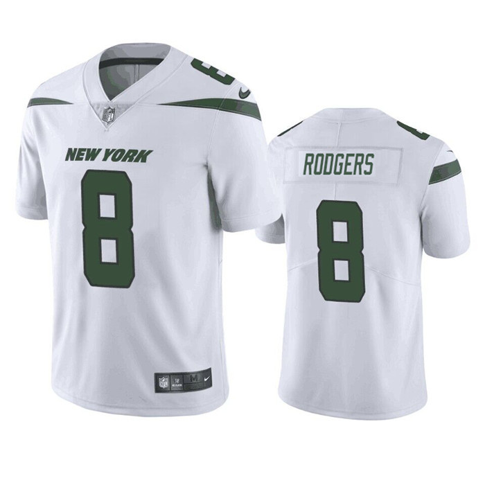 Personalized Men’s New York Jets #8 Aaron Rodgers White Untouchable Limited Stitched Jersey