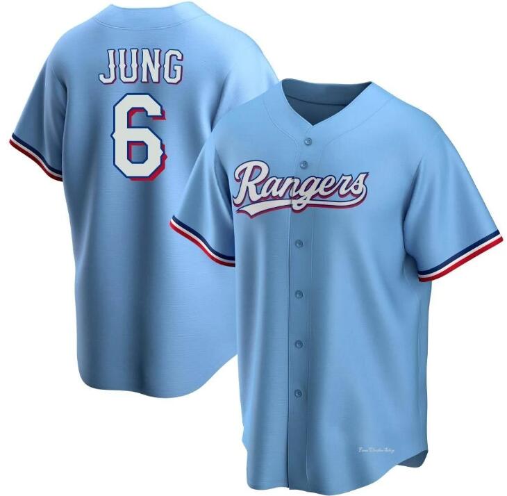 Personalized Men’s Texas Rangers #6 Josh Jung Light Blue Jersey