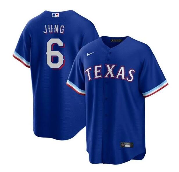 Personalized Men’s Texas Rangers #6 Josh Jung Blue Cool Base Stitched Baseball Jersey