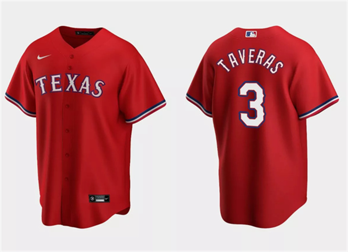 Personalized Men’s Texas Rangers #3 Leody Taveras Red Cool Base Stitched Baseball Jersey