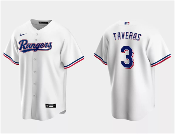 Personalized Men’s Texas Rangers #3 Leody Taveras White Cool Base Stitched Baseball Jersey