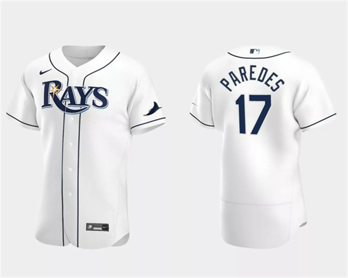 Personalized Men’s Tampa Bay Rays #17 Isaac Paredes White Flex Base Stitched Baseball Jersey
