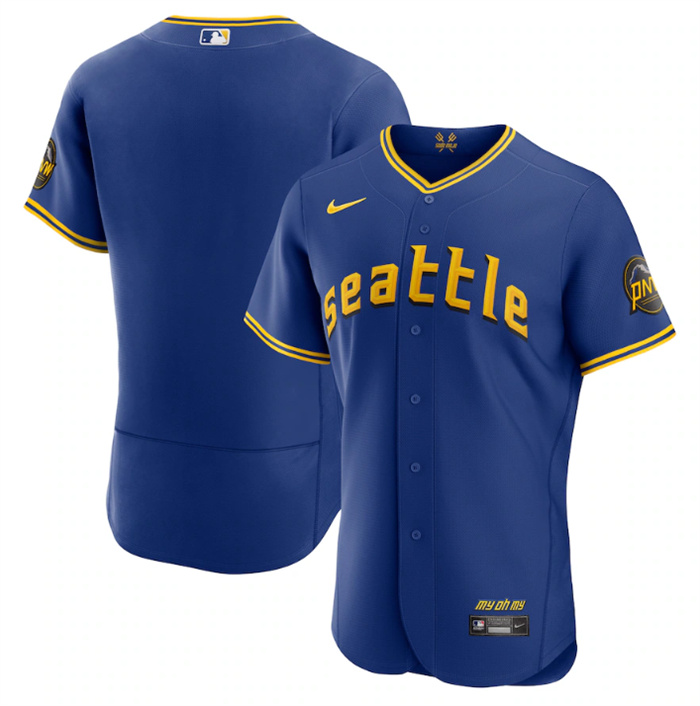 Personalized Men’s Seattle Mariners Blank Royal 2023 City Connect Flex Base Stitched Jersey