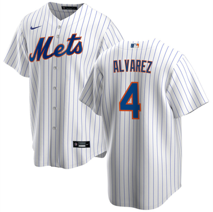 Personalized Men’s New York Mets #4 Francisco Alvarez White Cool Base Stitched Baseball Jersey