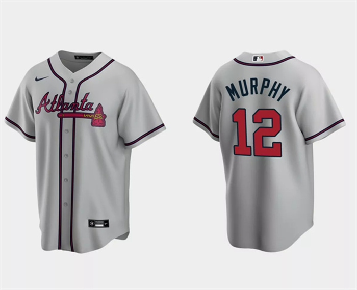 Personalized Men’s Atlanta Braves #12 Sean Murphy Gray Cool Base Stitched Baseball Jersey