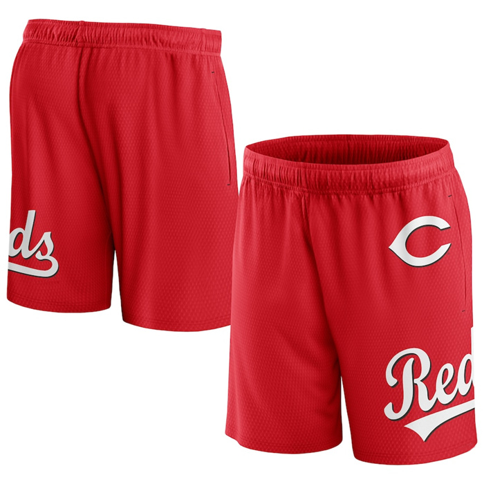 Personalized Men’s Cincinnati Reds Red Clincher Mesh Shorts