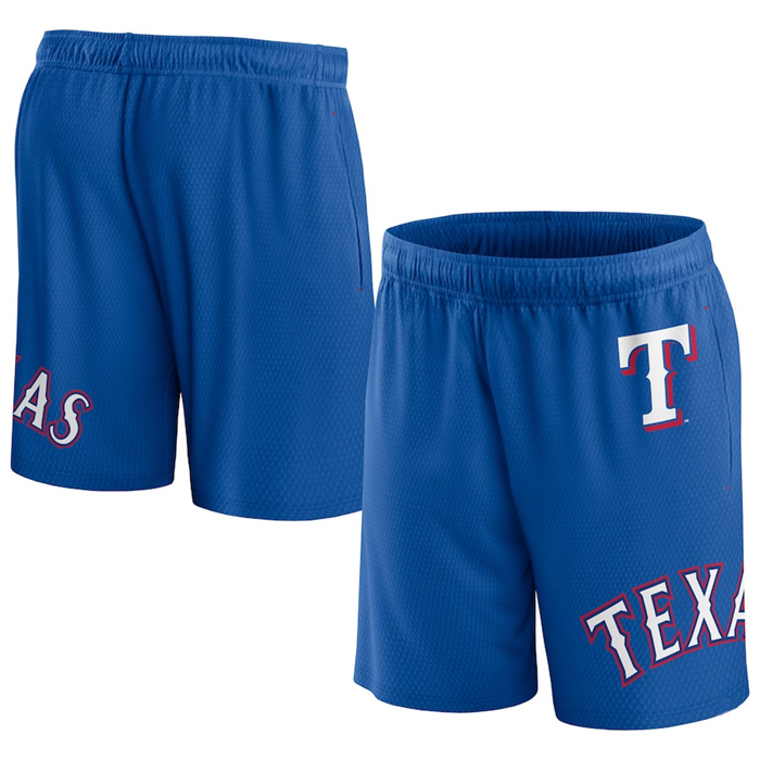 Personalized Men’s Texas Rangers Royal Clincher Mesh Shorts