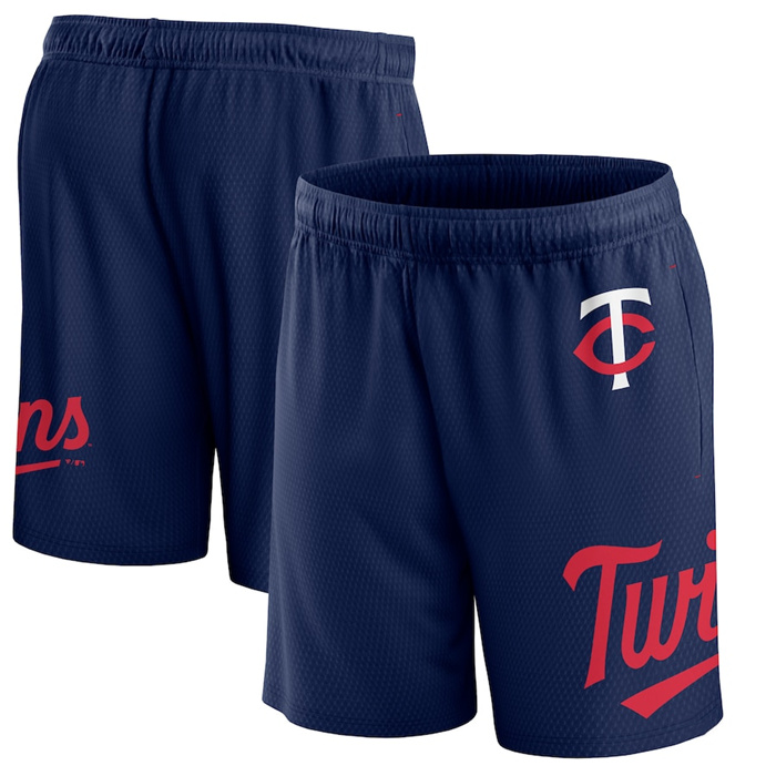 Personalized Men’s Minnesota Twins Navy Clincher Mesh Shorts