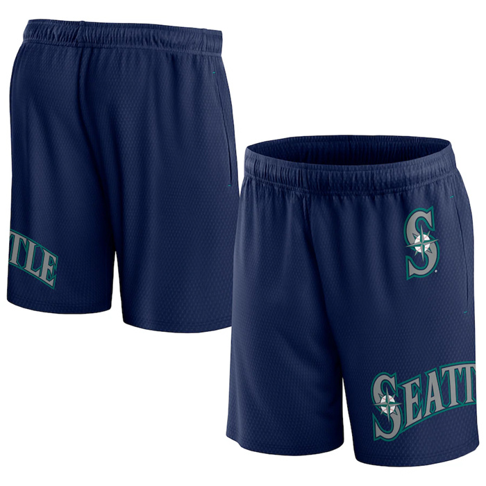 Personalized Men’s Seattle Mariners Navy Clincher Mesh Shorts