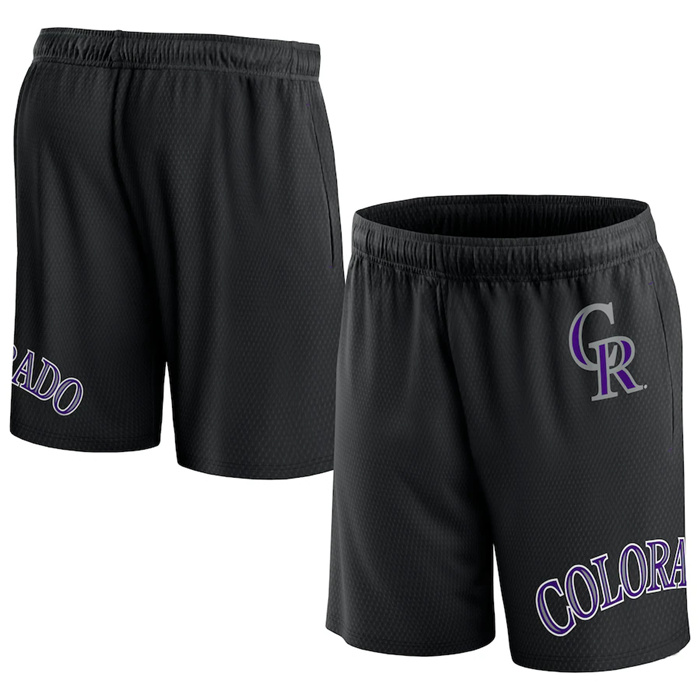 Personalized Men’s Colorado Rockies Black Clincher Mesh Shorts