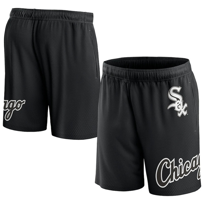 Personalized Men’s Chicago White Sox Black Clincher Mesh Shorts