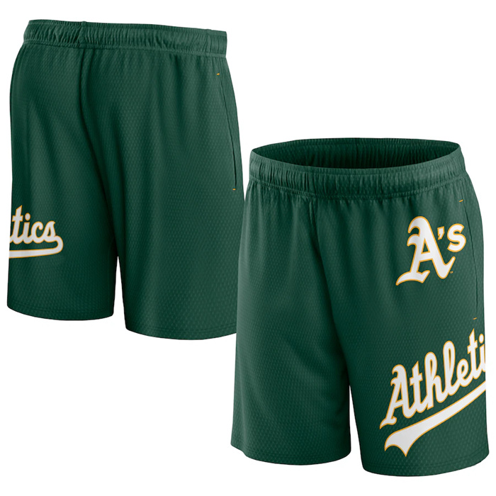 Personalized Men’s Oakland Athletics Green Clincher Mesh Shorts