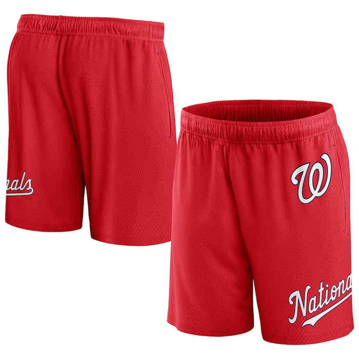 Personalized Men’s Washington Nationals Red Clincher Mesh Shorts