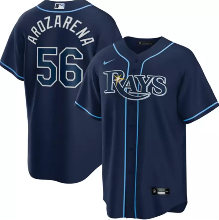 Personalized Men’s Tampa Bay Rays #56 Randy Arozarena Navy Cool Base Stitched Baseball Jersey
