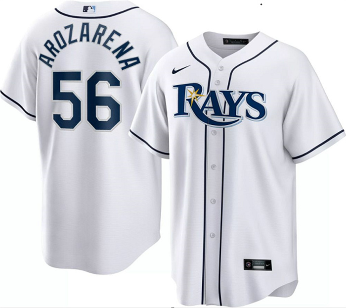 Personalized Men’s Tampa Bay Rays #56 Randy Arozarena White Cool Base Stitched Baseball Jersey