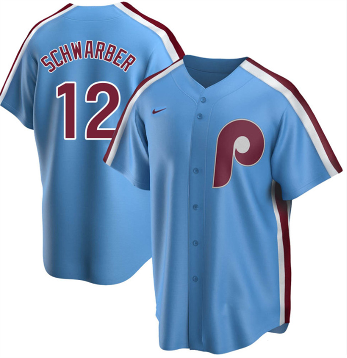 Personalized Men’s Philadelphia Phillies #12 Kyle Schwarber Blue Cool Base Stitched Jersey