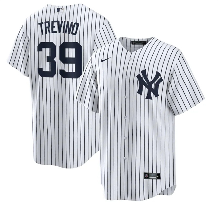 Personalized Men’s New York Yankees #39 Jose Trevino White Cool Base Stitched Baseball Jersey