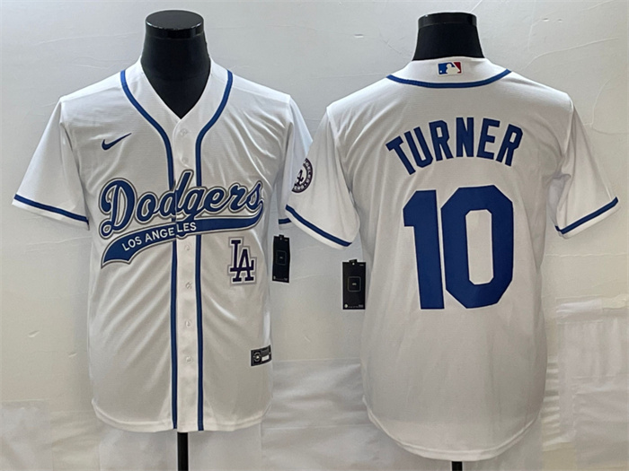 Personalized Men’s Los Angeles Dodgers #10 Justin Turner With Patch Cool Base Stitched Baseball Jersey