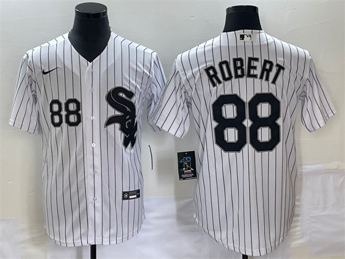 Personalized Men’s Chicago White Sox #88 Luis Robert White Cool Base Stitched Jersey