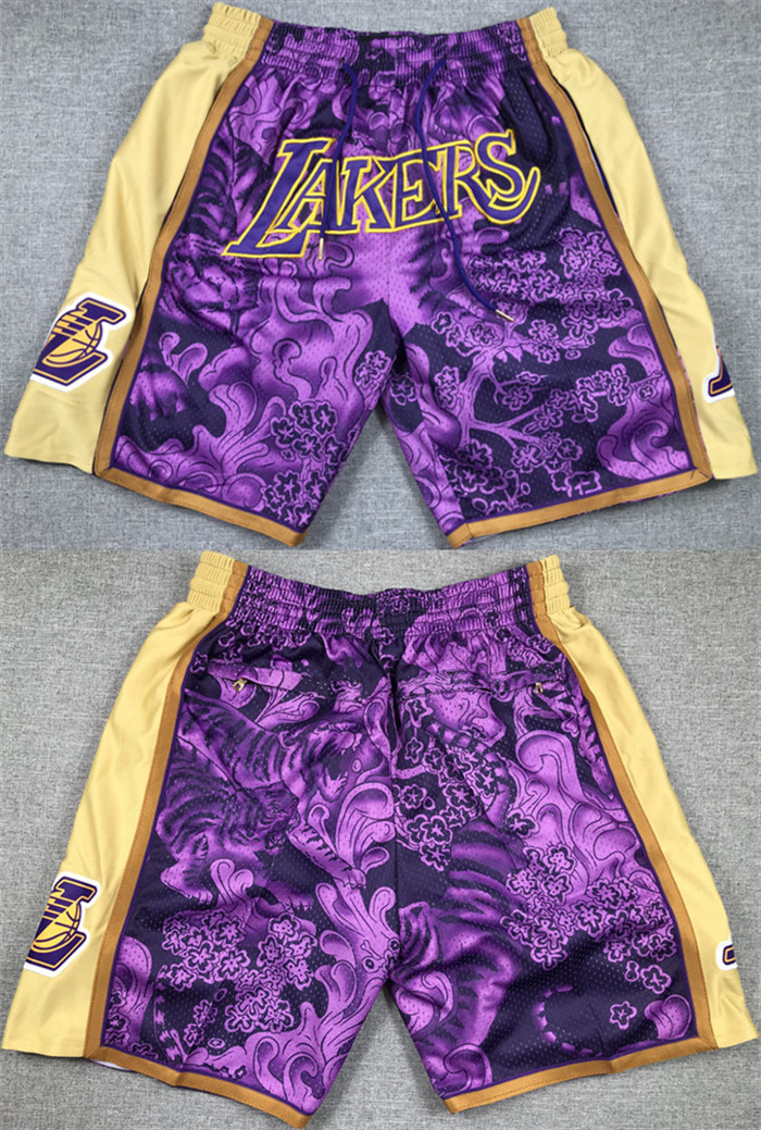 Personalized Men’s Los Angeles Lakers Purple Gold Shorts (Run Small)